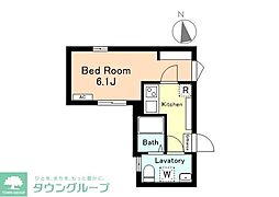 ＣｈｕｍＨａｎｅｄａ 2階1Kの間取り