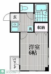 ヴィクトワール 3階1Kの間取り