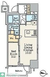クレストコート池上 5階1LDKの間取り
