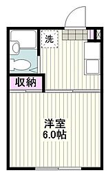 ザ・ハウス21 1階1Kの間取り