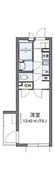 クレイノナカロクフォー 3階1Kの間取り