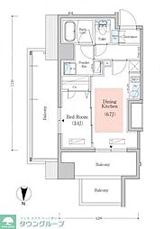 アーバネックス南品川II 6階1DKの間取り