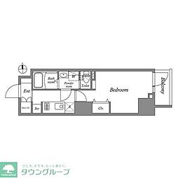 リテラス蒲田 8階1Kの間取り