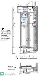 リヴシティ平和島 506 4階1Kの間取り