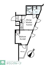 ビバリーホームズ久が原II 405 4階1DKの間取り
