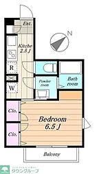 カーサ　ケイ・ティ 3階1Kの間取り