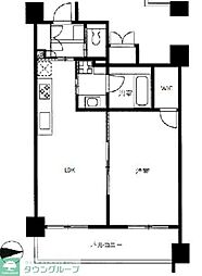 クリプトメリア目黒 2階1LDKの間取り