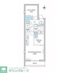 スタイリオ池上ＳＯＵＴＨ 2階1SLDKの間取り