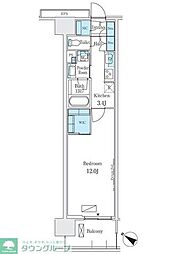ロイヤルパークス有明 1Kの間取図画像
