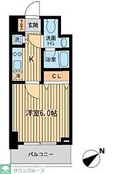 KDXレジデンス雪谷大塚 1Kの間取図画像