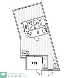 目黒区自由が丘1丁目アパート 1DKの間取図画像