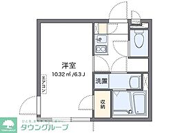 レオネクストルミネス1 1Kの間取図画像
