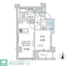 パークアクシス池上 1LDKの間取図画像