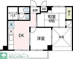 第3ヨシダハイツ 2DKの間取図画像