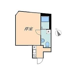 ルビーマークス羽田 1Kの間取図画像