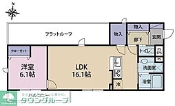 クレスト蒲田 1LDKの間取図画像