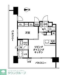 レジディア大森東 1LDKの間取図画像