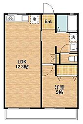 ベルメゾン 1LDKの間取図画像