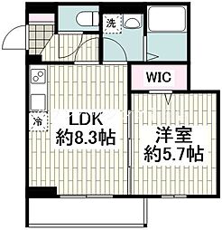 リッツハウス 1LDKの間取図画像