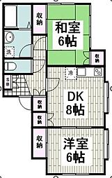 ボヌール 2LDKの間取図画像