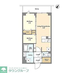 KDXレジデンス田園調布南 2LDKの間取図画像