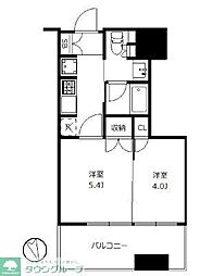 大崎ガーデンレジデンス 1DKの間取図画像