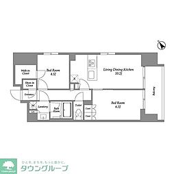 シーズンフラッツ大森西 2LDKの間取図画像