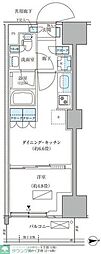 パークアクシス品川天王洲アイル 1DKの間取図画像
