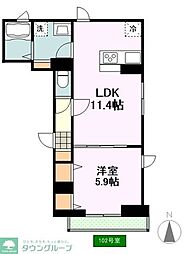 ルミエール西品川 1LDKの間取図画像