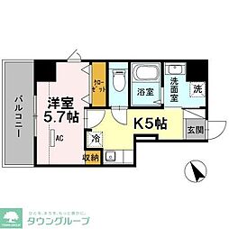 アイリス大森 1Kの間取図画像