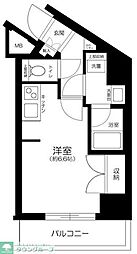 プレミアムキューブ北品川 ワンルームの間取図画像