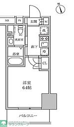 レジディア蒲田4 1Kの間取図画像