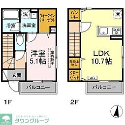 (仮称)大田区中央5丁目 D-ROOM 1LDKの間取図画像