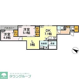 セレスティア大森東 2LDKの間取図画像