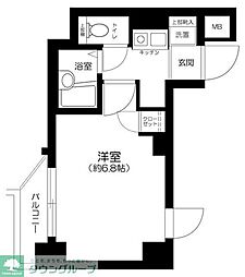 プレール・ドゥーク羽田ウエスト 1Kの間取図画像