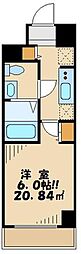 プラウドフラット蒲田2 1Kの間取図画像