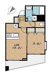 アーバネックス戸越銀座 1DKの間取図画像