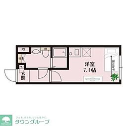 大田区東馬込1丁目マンション ワンルームの間取図画像