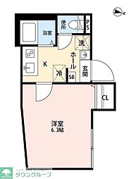 グランクオール久が原 1Kの間取図画像