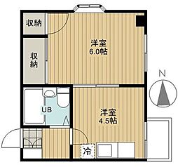 プロバーハイム 1DKの間取図画像