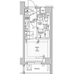 PREMIUMCUBE大井町#mo ワンルームの間取図画像