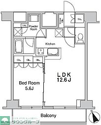 プラウドフラット蒲田2 1LDKの間取図画像