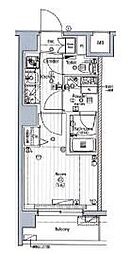 PREMIUMCUBE品川戸越 1Kの間取図画像