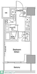 ザ・パークハビオ荏原中延駅前 1Kの間取図画像