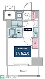 レジディア東品川 1Kの間取図画像