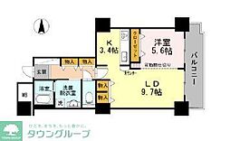 品川シーサイドビュータワー2 1LDKの間取図画像