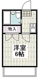 レオパレス六郷土手 1Kの間取図画像
