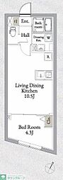 品川区南大井1丁目マンション 1LDKの間取図画像