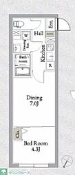 品川区南大井1丁目マンション 2Kの間取図画像