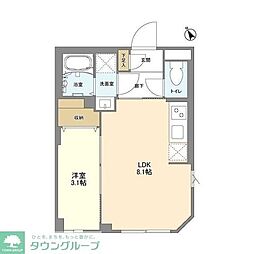 都営浅草線 馬込駅 徒歩5分の賃貸マンション 4階1LDKの間取り